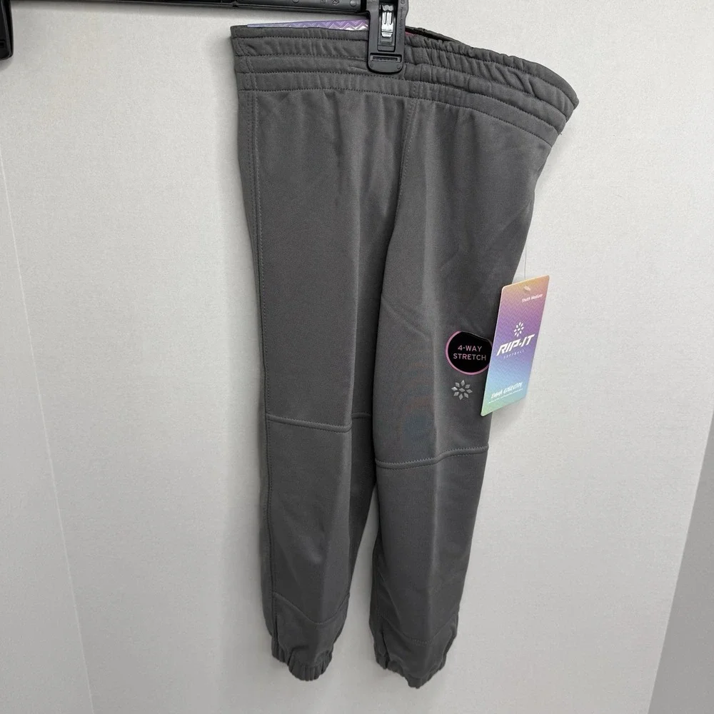 RIP-IT Emma Collection Youth Medium Softball Pants Charcoal NWT 4-Way Stretch